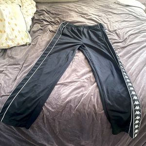 Vintage Kappa breakaway sweat pants Black size Large